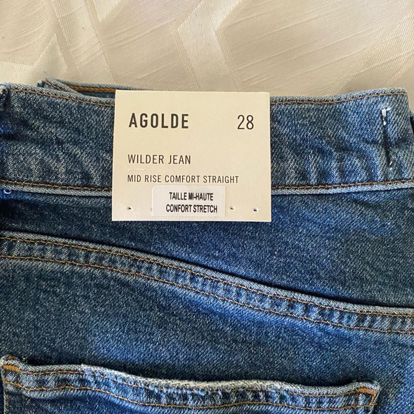 NWT AGOLDE size 28 Wilder Mid Rise Comfort Stretch Blue jeans - Picture 7 of 16